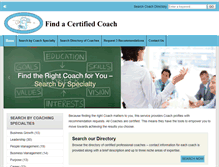 Tablet Screenshot of findacertifiedcoach.com